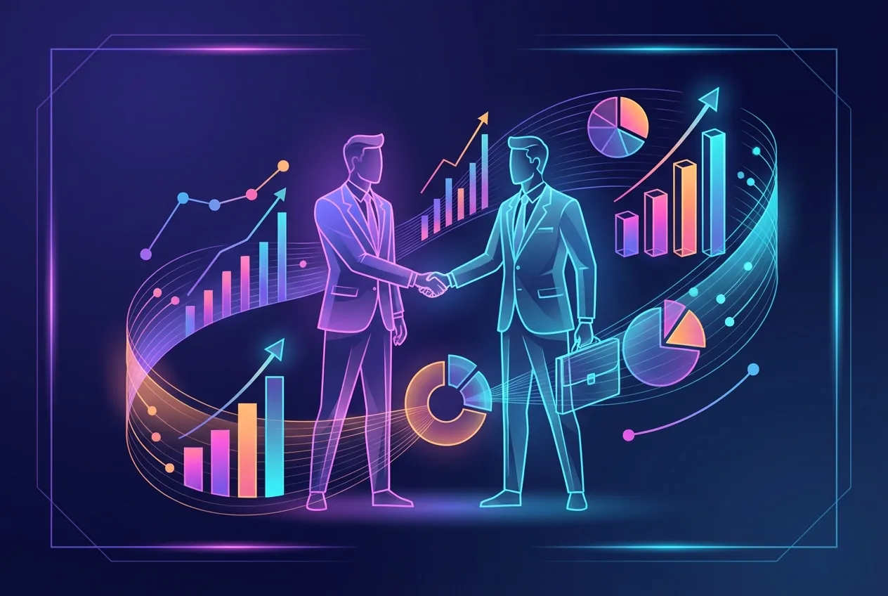 Business professionals collaborating on B2B marketing growth