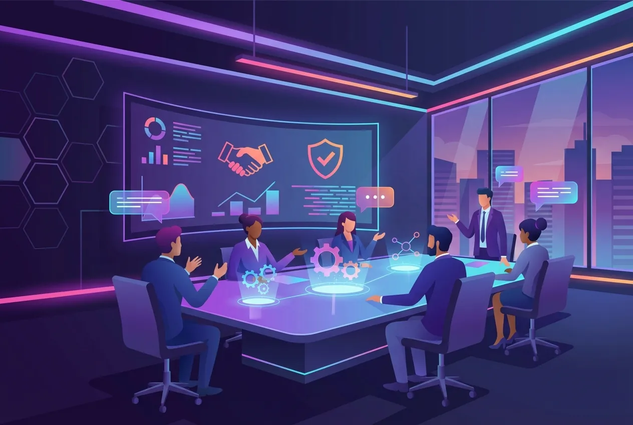 Financial services team planning client acquisition marketing strategy