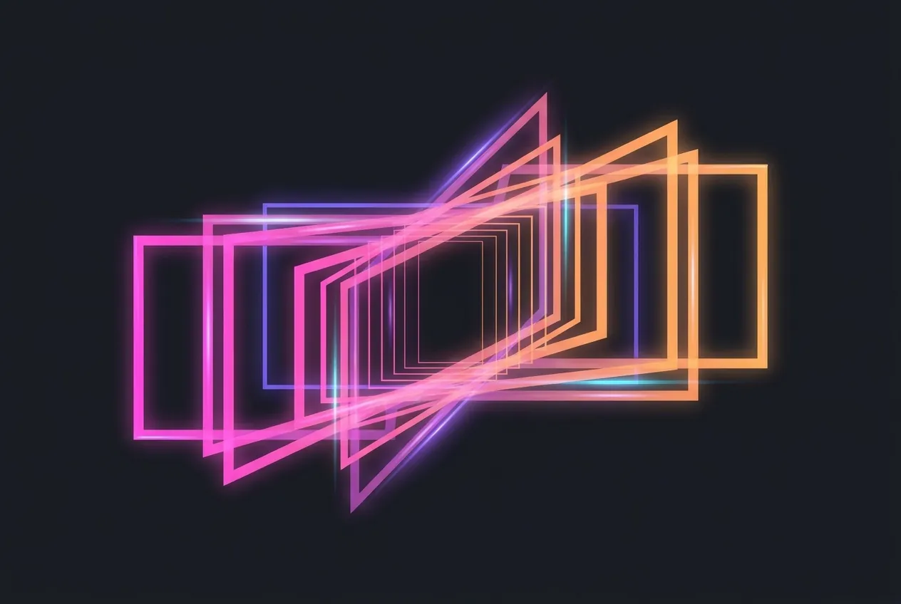 Abstract illustration representing AI ad creative production