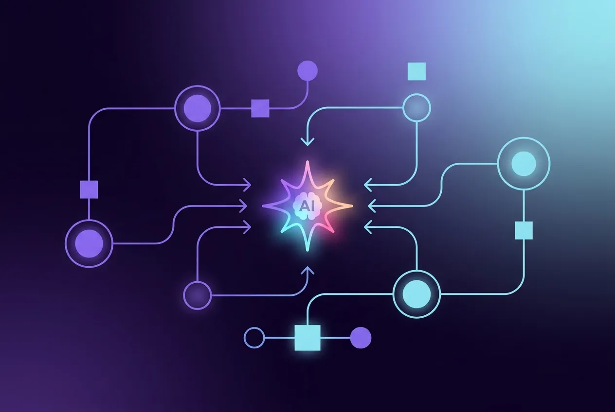 Abstract illustration representing AI marketing automation