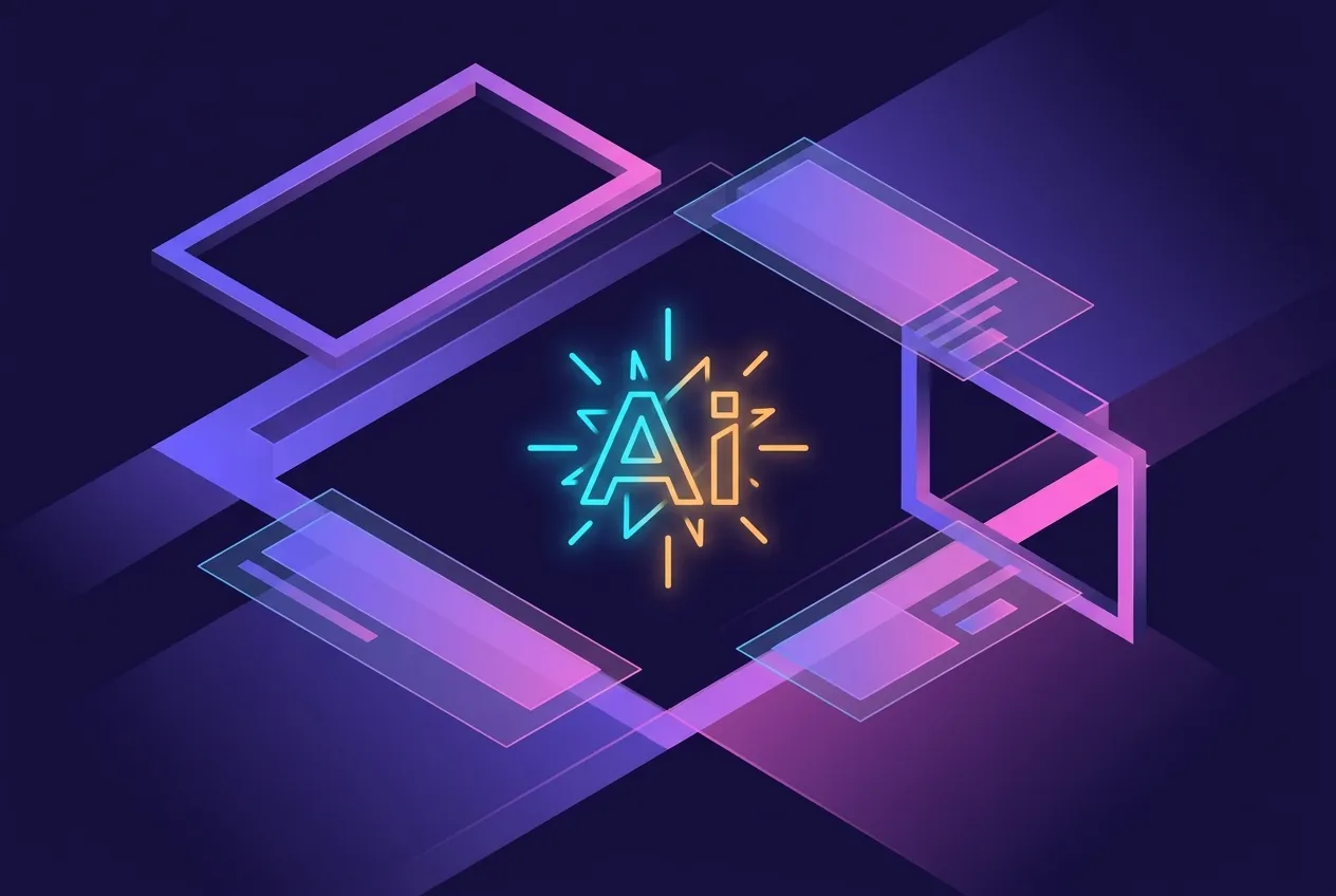 Abstract illustration representing AI-managed Meta Ads