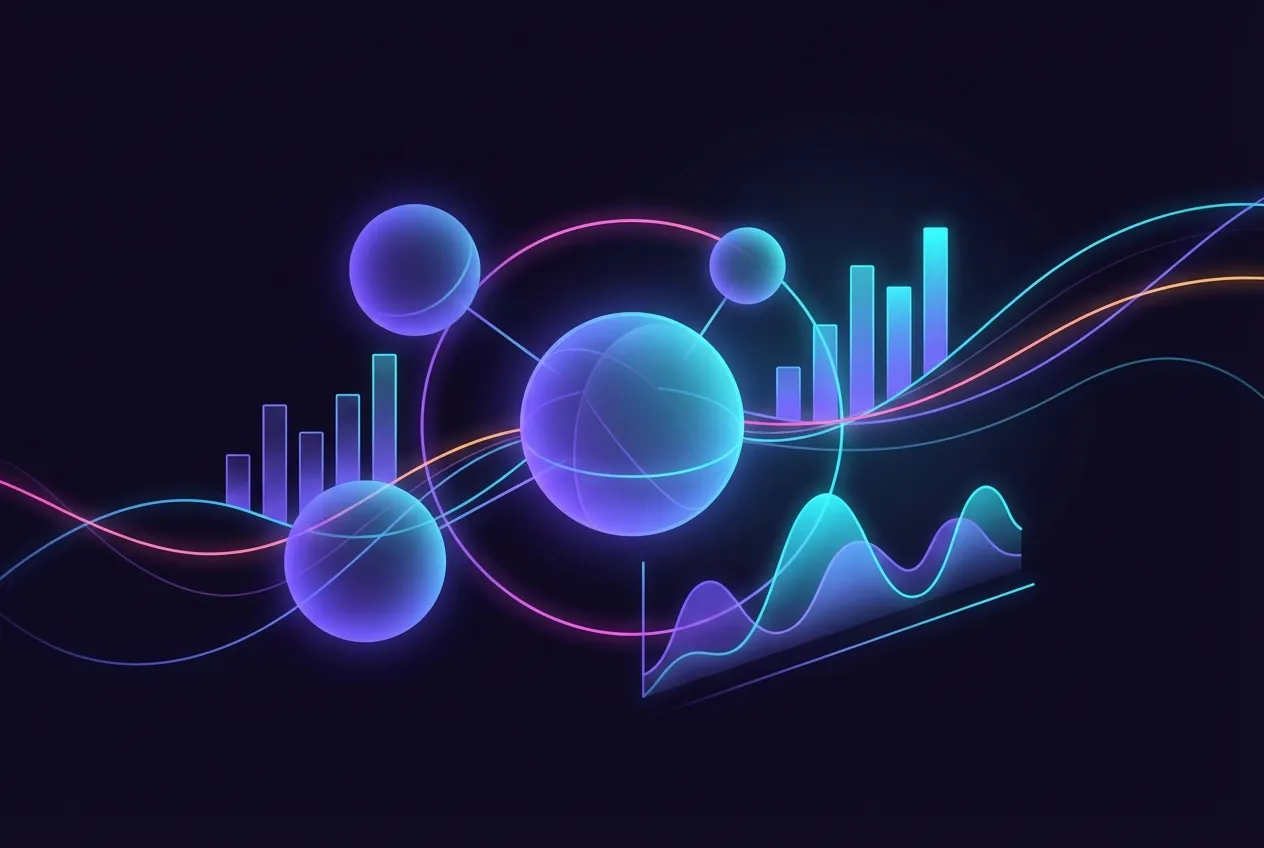 Abstract illustration representing GA4 analytics dashboard