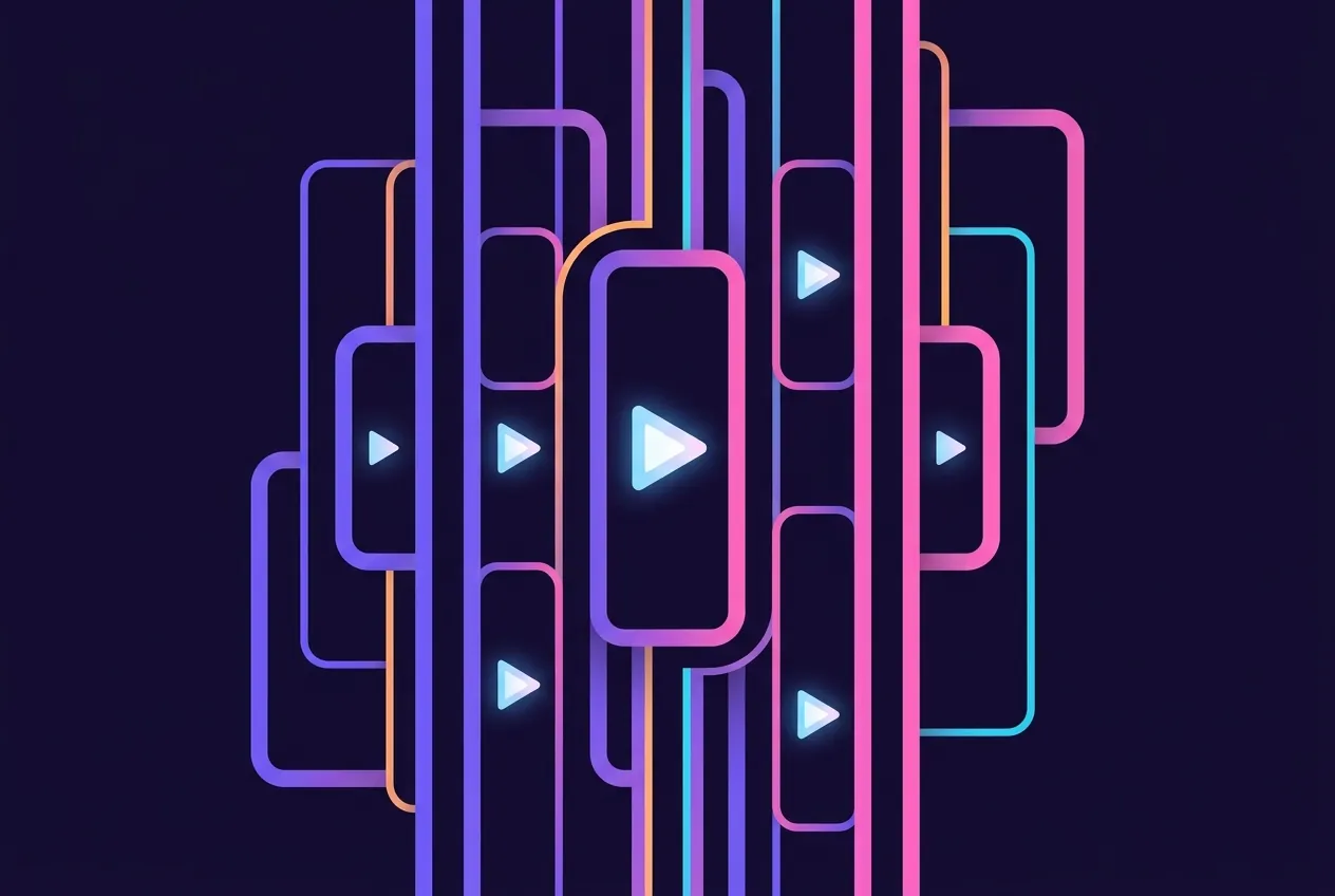 Abstract illustration representing TikTok video advertising