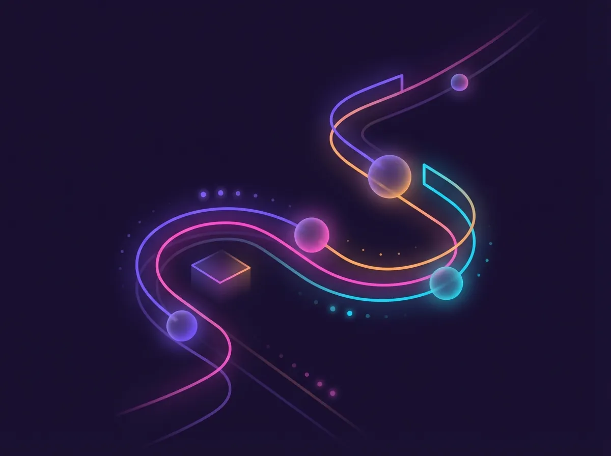 Abstract illustration representing conversion tracking data flow